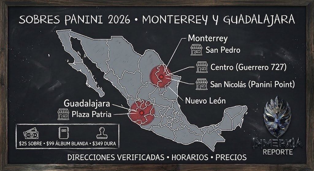 ¿Dónde encontrar sobres Panini Mundial 2026 en Monterrey y Guadalajara?