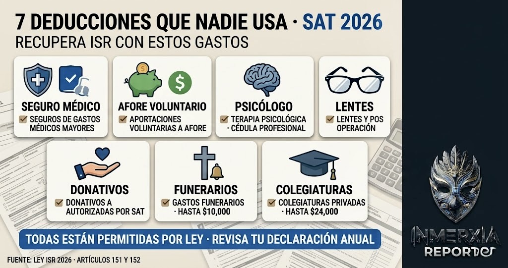 Cómo NO pagar de más al SAT en 2026: 7 deducciones que casi nadie usa