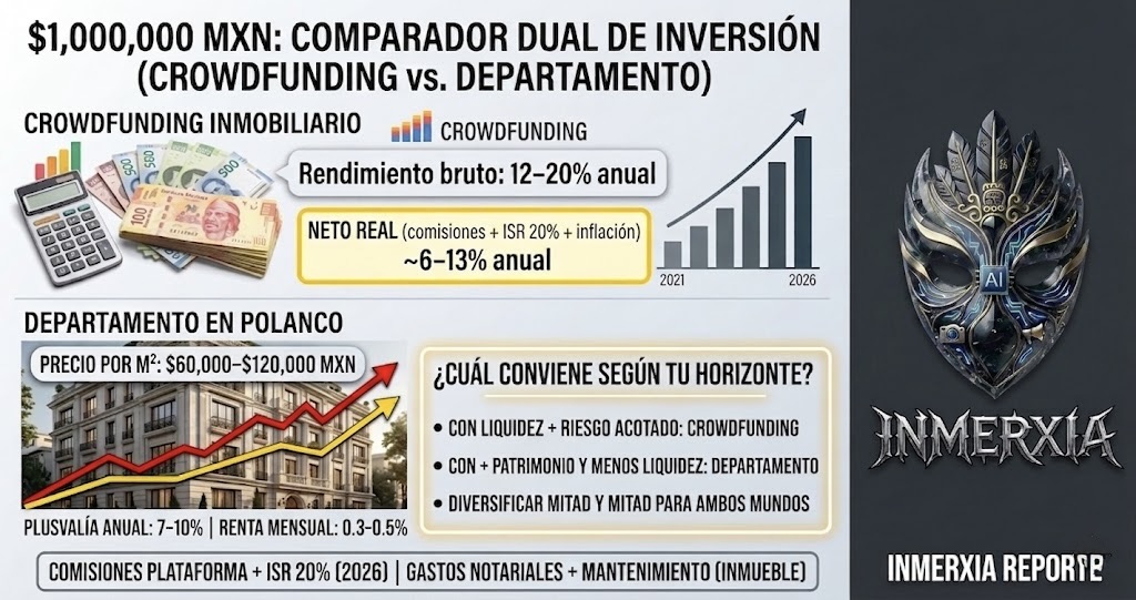 Crowdfunding o depa en Polanco: cuál te hace más rico en 5 años