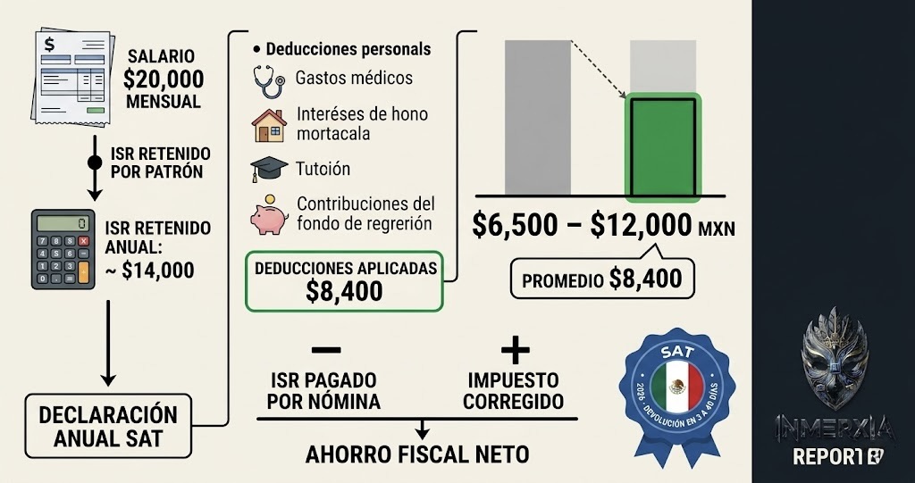 Declaración anual SAT 2026: ¿cuánto te devuelven con sueldo de $20,000?