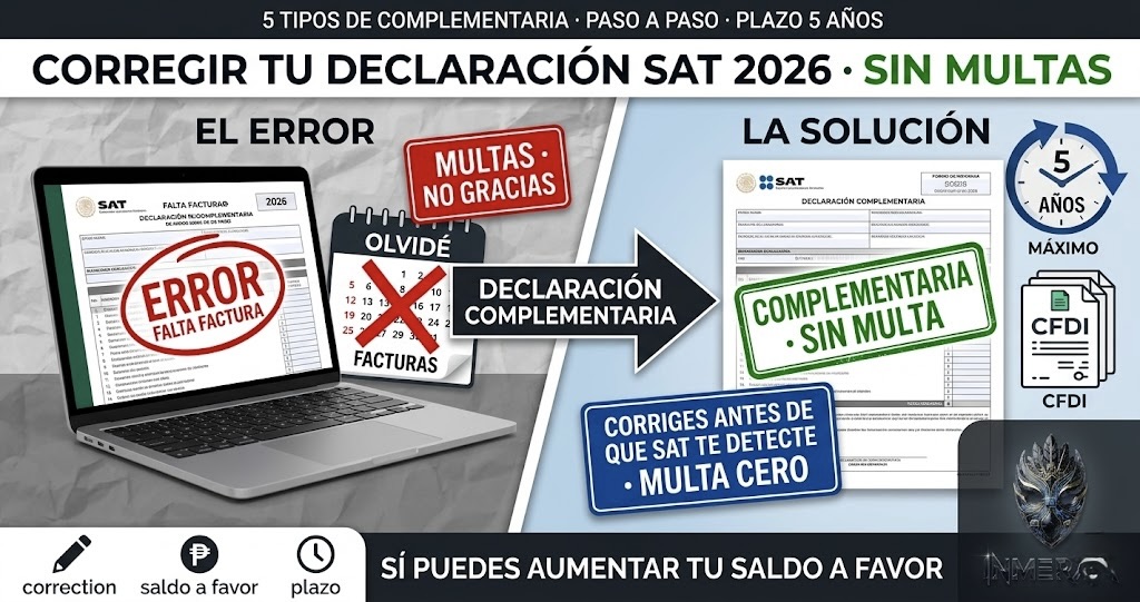 Declaración complementaria SAT 2026: cómo corregir sin que te multen