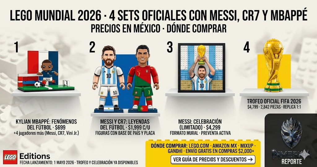 ¿Cuánto cuesta el LEGO del Mundial 2026 con Messi, Cristiano y Mbappé?