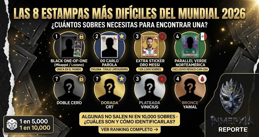 ¿Cuáles son las estampas más difíciles de conseguir del Mundial 2026?