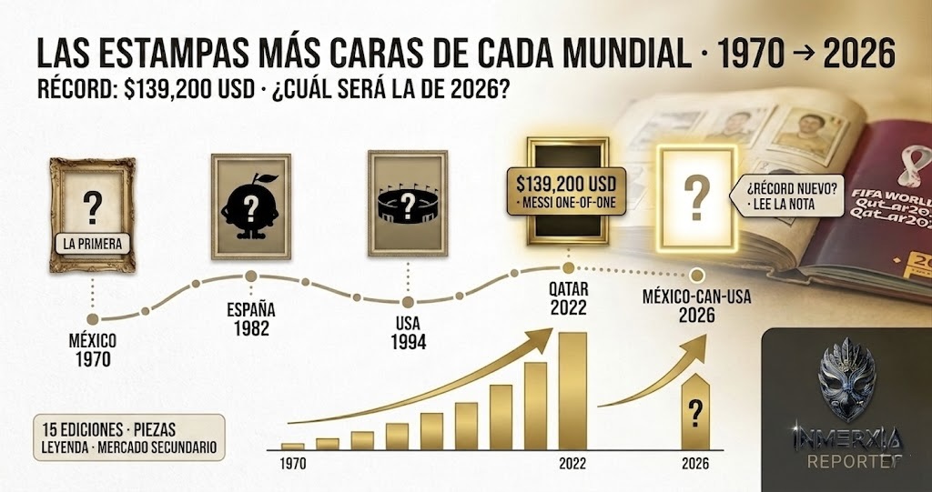 Las estampas más caras de cada Mundial · de México 70 al 2026