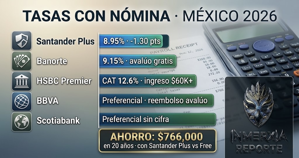 Tasas hipoteca con nómina · ¿qué bancos las ofrecen México 2026?