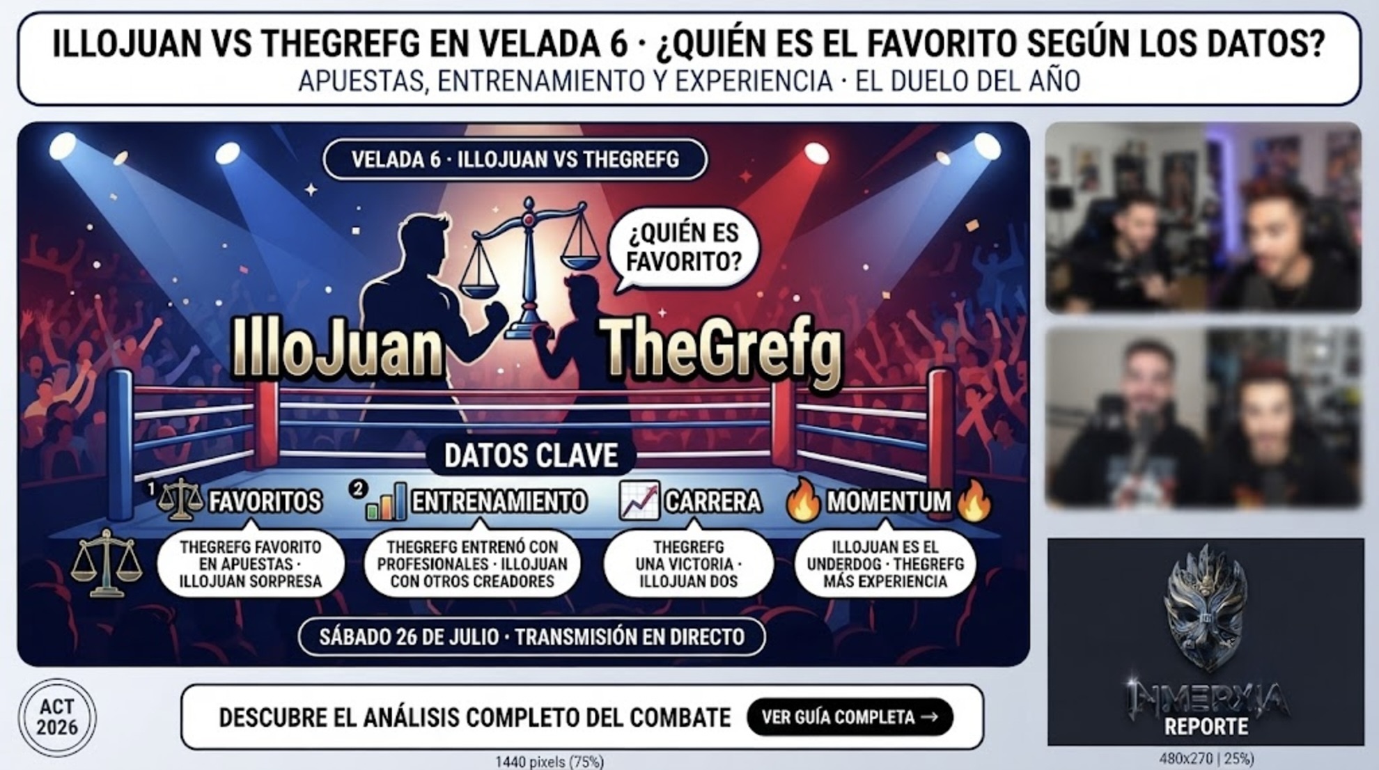 IlloJuan vs TheGrefg Velada 6: ¿quién es favorito según datos?