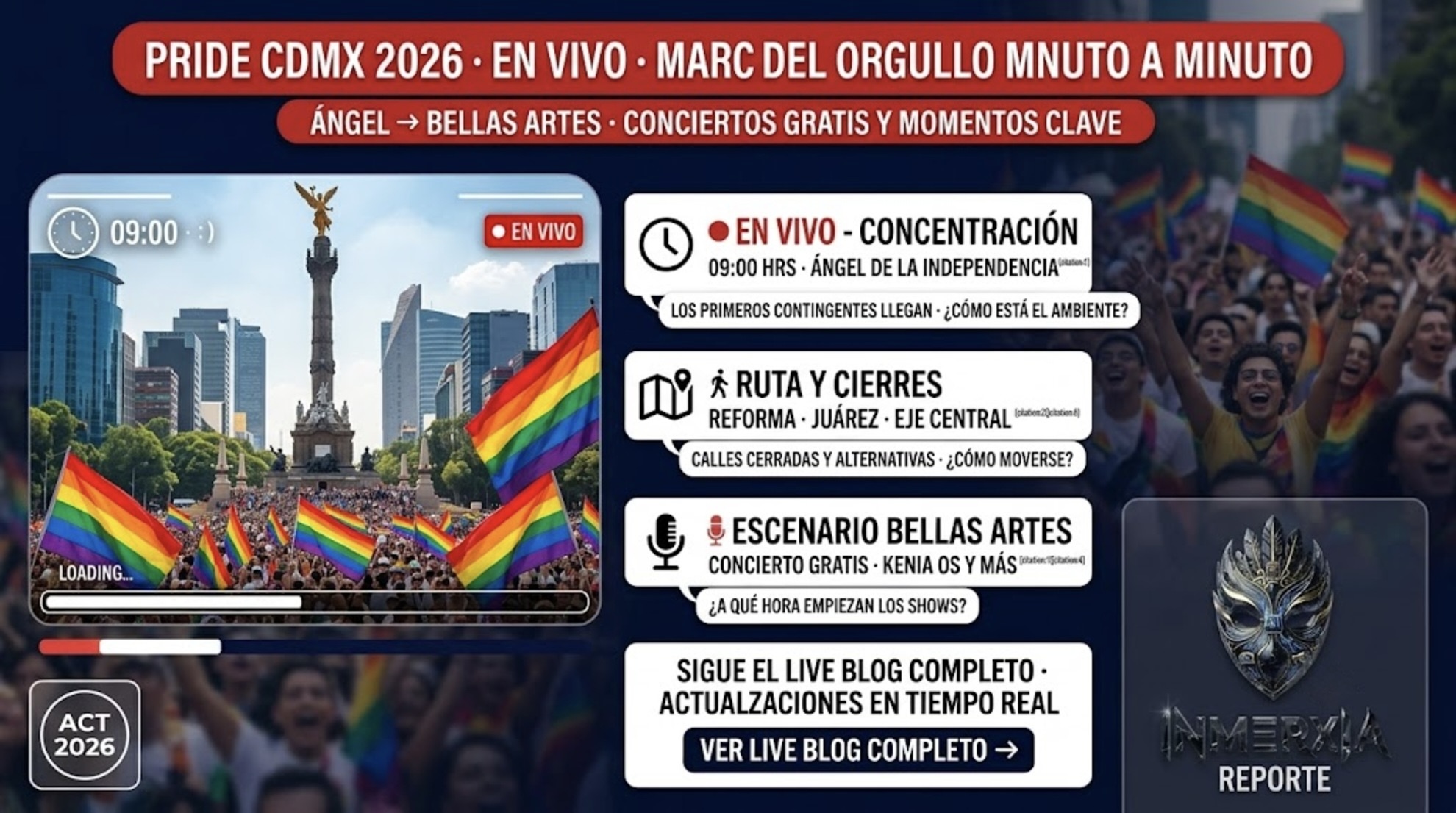 Pride CDMX 2026 EN VIVO · 48ª Marcha del Orgullo minuto a minuto